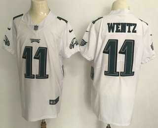 Men's Philadelphia Eagles #11 Carson Wentz White 2017 Vapor Untouchable Stitched NFL Nike Elite Jersey