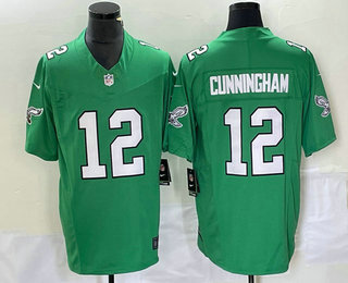 Men's Philadelphia Eagles #12 Randall Cunningham Green 2023 FUSE Vapor Limited Throwback Stitched Jersey