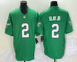 Men's Philadelphia Eagles #2 Darius Slay JR Green 2023 FUSE Vapor Limited Throwback Stitched Jersey