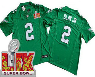 Men's Philadelphia Eagles #2 Darius Slay Jr Limited Green Alternate Super Bowl LIX FUSE Vapor Jersey