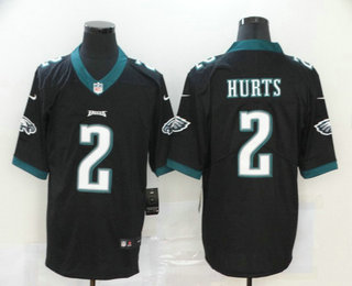 Men's Philadelphia Eagles #2 Jalen Hurts Black 2020 Vapor Untouchable Stitched NFL Nike Limited Jersey