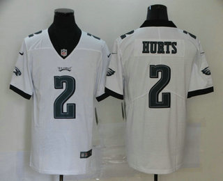 Men's Philadelphia Eagles #2 Jalen Hurts White 2020 Vapor Untouchable Stitched NFL Nike Limited Jersey