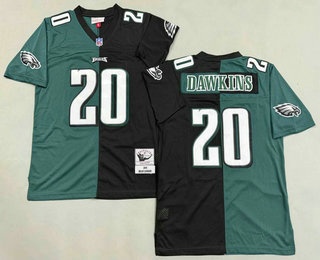 Men's Philadelphia Eagles #20 Brian Dawkins Green Black Split 2004 Throwback Jersey