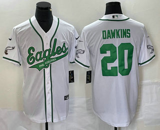 Men's Philadelphia Eagles #20 Brian Dawkins Green Cool Base Stitched Baseball Jersey