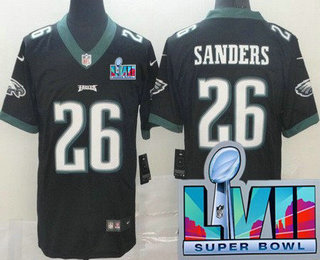 Men's Philadelphia Eagles #26 Miles Sanders Limited Black Super Bowl LVII Vapor Jersey