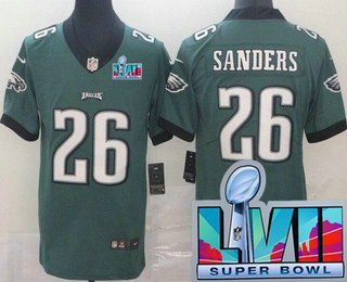 Men's Philadelphia Eagles #26 Miles Sanders Limited Green Super Bowl LVII Vapor Jersey