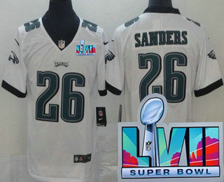 Men's Philadelphia Eagles #26 Miles Sanders Limited White Super Bowl LVII Vapor Jersey