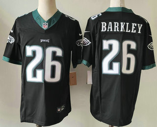 Men's Philadelphia Eagles #26 Saquon Barkley 2024 Black FUSE Vapor Limited Stitched Jersey