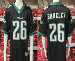 Men's Philadelphia Eagles #26 Saquon Barkley Black New Logo Vapor Limited Stitched Jersey