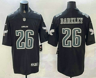 Men's Philadelphia Eagles #26 Saquon Barkley Black Vapor Stitched Fashion Limited Jersey