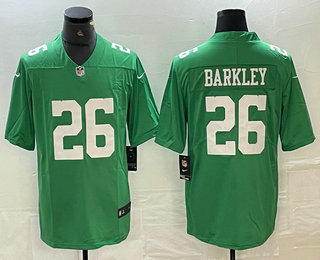 Men's Philadelphia Eagles #26 Saquon Barkley Green 2023 Vapor Limited Throwback Jersey