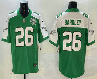 Men's Philadelphia Eagles #26 Saquon Barkley Green Limited Thanksgiving FUSE Vapor Jersey