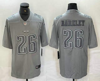 Men's Philadelphia Eagles #26 Saquon Barkley Grey Atmosphere Fashion Limited Stitched Jersey