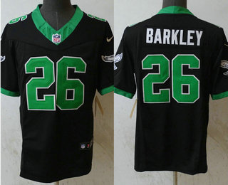 Men's Philadelphia Eagles #26 Saquon Barkley Limited Black Alternate FUSE Vapor Jersey