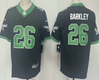 Men's Philadelphia Eagles #26 Saquon Barkley Limited Black Alternate Vapor Jersey