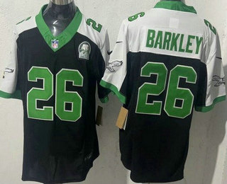 Men's Philadelphia Eagles #26 Saquon Barkley Limited Black Thanksgiving FUSE Vapor Jersey