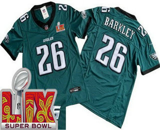 Men's Philadelphia Eagles #26 Saquon Barkley Limited Midnight Green Super Bowl LIX FUSE Vapor Jersey