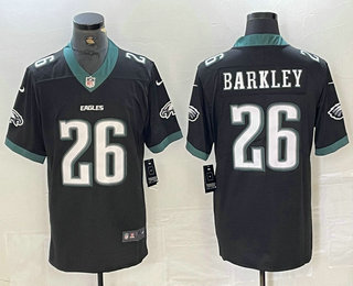 Men's Philadelphia Eagles #26 Saquon Barkley NEW 2024 Black Vapor Limited Stitched Jersey