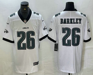 Men's Philadelphia Eagles #26 Saquon Barkley NEW 2024 White Vapor Limited Stitched Jersey