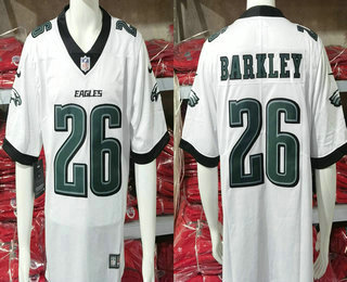 Men's Philadelphia Eagles #26 Saquon Barkley White New Logo Vapor Limited Stitched Jersey