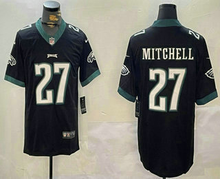 Men's Philadelphia Eagles #27 Quinyon Mitchell Black Vapor Limited Stitched Jersey