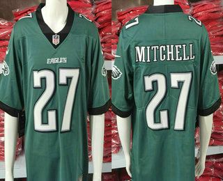 Men's Philadelphia Eagles #27 Quinyon Mitchell Green New Logo Vapor Limited Stitched Jersey