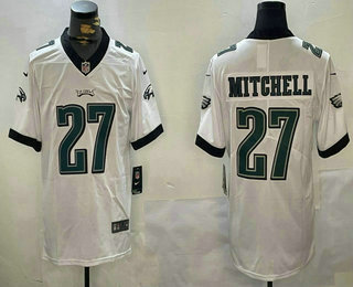 Men's Philadelphia Eagles #27 Quinyon Mitchell White Vapor Limited Stitched Jersey