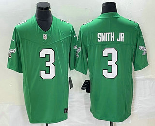 Men's Philadelphia Eagles #3 Nolan Smith Green 2023 FUSE Vapor Limited Throwback Stitched Jersey