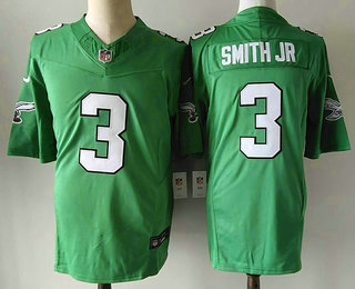 Men's Philadelphia Eagles #3 Nolan Smith Green Alternate FUSE Vapor Limited Stitched Jersey