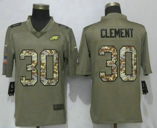 Men's Philadelphia Eagles #30 Corey Clement Olive With Camo 2017 Salute To Service Stitched NFL Nike Limited Jersey