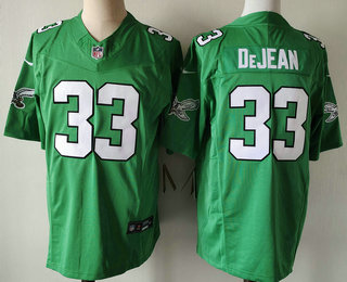 Men's Philadelphia Eagles #33 Cooper DeJean Green FUSE Vapor Limited Stitched Jersey