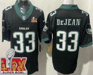 Men's Philadelphia Eagles #33 Cooper DeJean Limited Black Super Bowl LIX FUSE Vapor Jersey