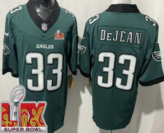 Men's Philadelphia Eagles #33 Cooper DeJean Limited Midnight Green Super Bowl LIX FUSE Vapor Jersey