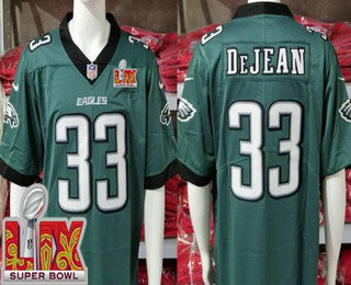 Men's Philadelphia Eagles #33 Cooper DeJean Limited Midnight Green Super Bowl LIX Vapor Jersey