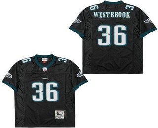 Men's Philadelphia Eagles #36 Brian Westbrook Black 2003 Throwback Jersey