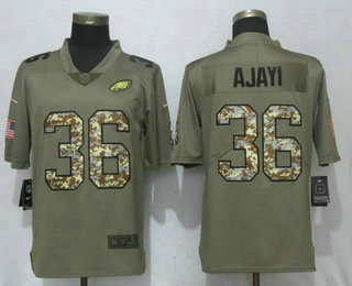 Men's Philadelphia Eagles #36 Jay Ajayi Olive With Camo 2017 Salute To Service Stitched NFL Nike Limited Jersey