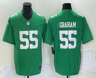 Men's Philadelphia Eagles #55 Brandon Graham Green 2023 FUSE Vapor Limited Throwback Stitched Jersey 11