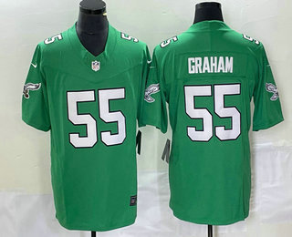 Men's Philadelphia Eagles #55 Brandon Graham Green 2023 FUSE Vapor Limited Throwback Stitched Jersey