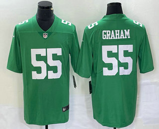 Men's Philadelphia Eagles #55 Brandon Graham Light Green 2021 Vapor Stitched Nike Limited Jersey