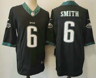 Men's Philadelphia Eagles #6 DeVonta Smith Black 2023 FUSE Vapor Limited Stitched Jersey