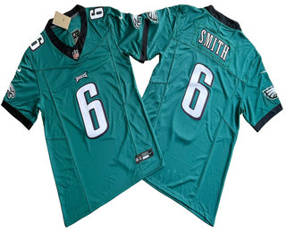 Men's Philadelphia Eagles #6 DeVonta Smith Green 2023 FUSE Vapor Limited Stitched Jersey