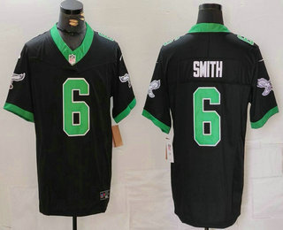 Men's Philadelphia Eagles #6 DeVonta Smith Limited Black Alternate FUSE Vapor Jersey