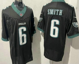 Men's Philadelphia Eagles #6 DeVonta Smith Limited Black FUSE Vapor Jersey