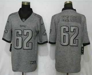 Men's Philadelphia Eagles #62 Jason Kelce 2017 Vapor Untouchable Stitched NFL Nike Gray Gridiron Limited Jersey