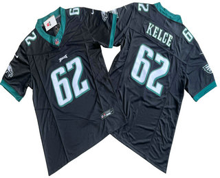 Men's Philadelphia Eagles #62 Jason Kelce Black 2023 FUSE Vapor Stitched Jersey