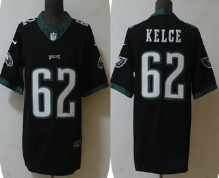 Men's Philadelphia Eagles #62 Jason Kelce Black 2023 FUSE Vapor Stitched Jersey