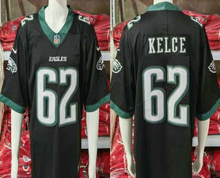 Men's Philadelphia Eagles #62 Jason Kelce Black New Logo Vapor Limited Stitched Jersey