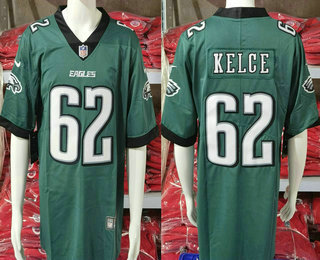 Men's Philadelphia Eagles #62 Jason Kelce Green New Logo Vapor Limited Stitched Jersey