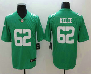 Men's Philadelphia Eagles #62 Jason Kelce Light Green 2017 Vapor Untouchable Stitched NFL Nike Limited Jersey