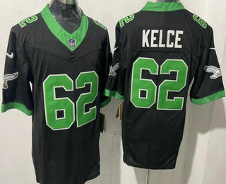 Men's Philadelphia Eagles #62 Jason Kelce Limited Black Alternate FUSE Vapor Jersey